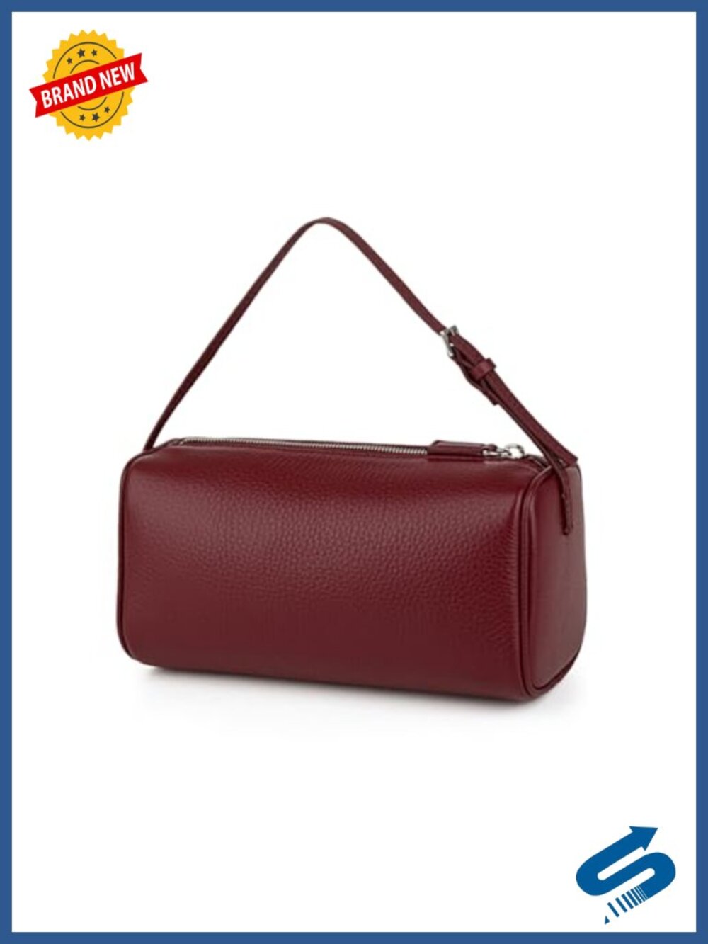 Full-Grained Leather Crossbody Hobo Bag Small Women's Purse